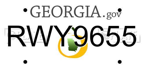 RWY9655 Georgia License Plate