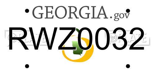 RWZ0032 Georgia License Plate
