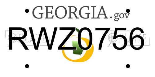 RWZ0756 Georgia License Plate