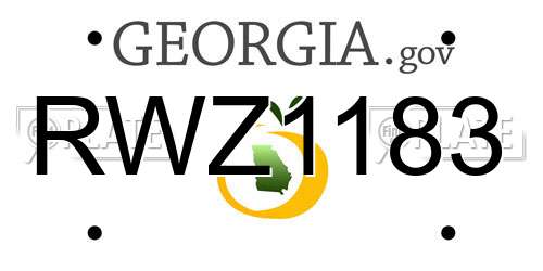 RWZ1183 Georgia License Plate