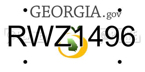 RWZ1496 Georgia License Plate