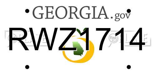 RWZ1714 Georgia License Plate
