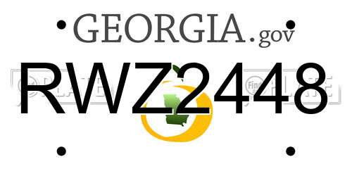 RWZ2448 Georgia License Plate