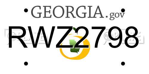 RWZ2798 Georgia License Plate