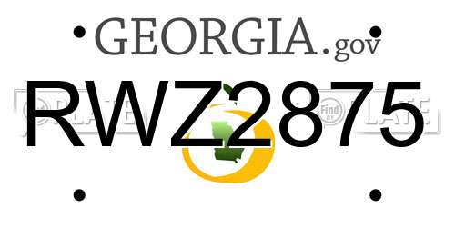 RWZ2875 Georgia License Plate