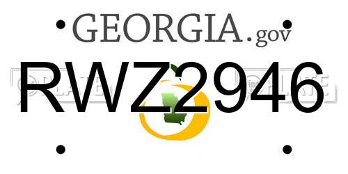 RWZ2946 Georgia License Plate