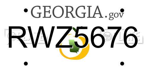 RWZ5676 Georgia License Plate