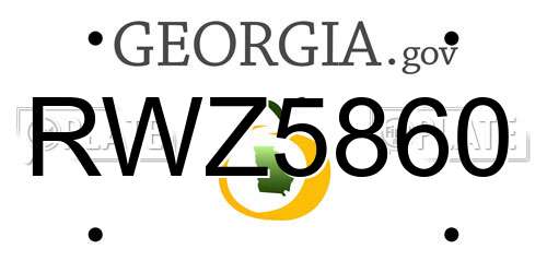 RWZ5860 Georgia License Plate