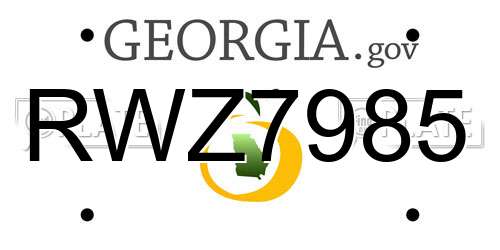 RWZ7985 Georgia License Plate