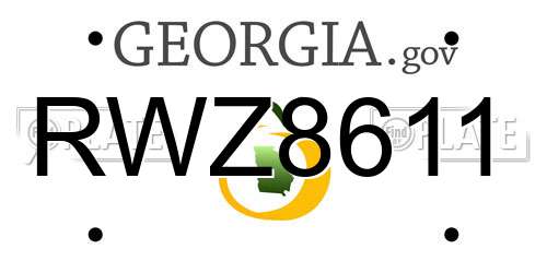 RWZ8611 Georgia License Plate
