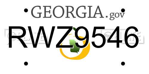 RWZ9546 Georgia License Plate