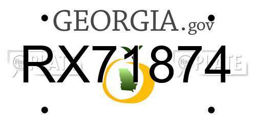 RX71874 Georgia License Plate