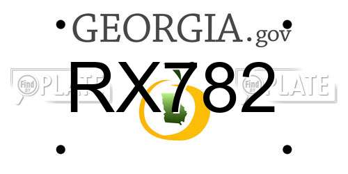 RX782 Georgia License Plate