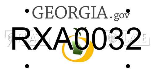 RXA0032 Georgia License Plate