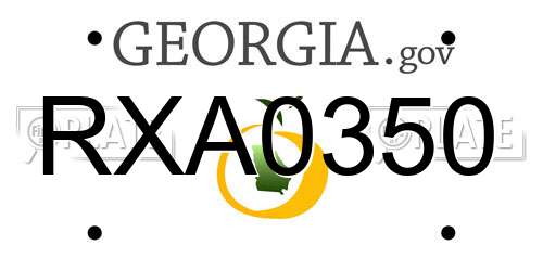 RXA0350 Georgia License Plate