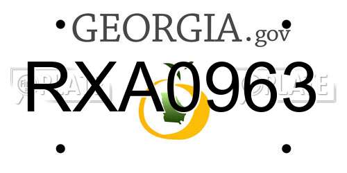 RXA0963 Georgia License Plate