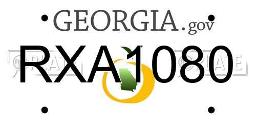 RXA1080 Georgia License Plate