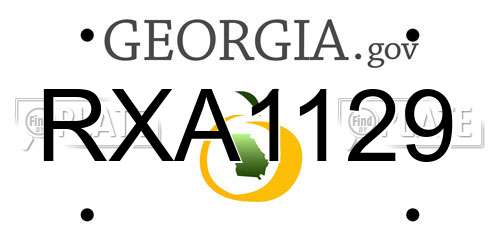 RXA1129 Georgia License Plate