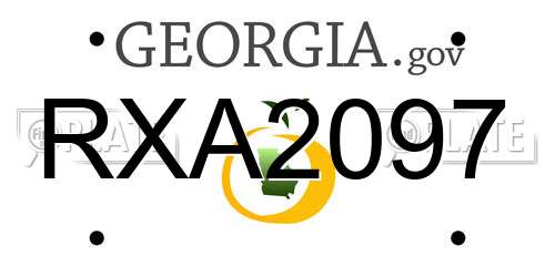 RXA2097 Georgia License Plate