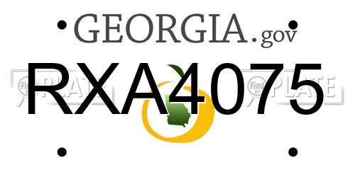 RXA4075 Georgia License Plate