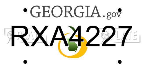 RXA4227 Georgia License Plate