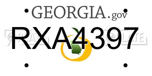 RXA4397 Georgia License Plate