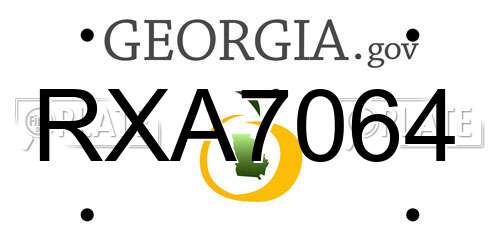 RXA7064 Georgia License Plate