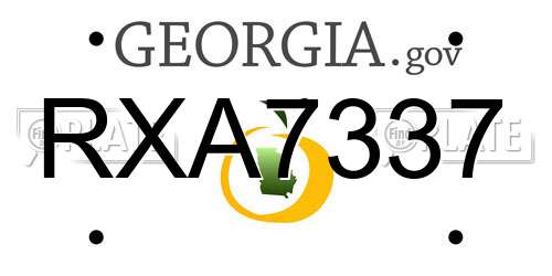 RXA7337 Georgia License Plate