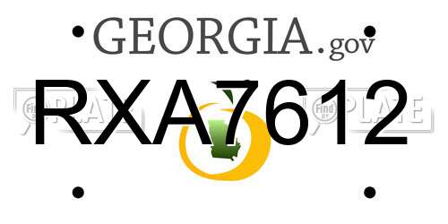 RXA7612 Georgia License Plate