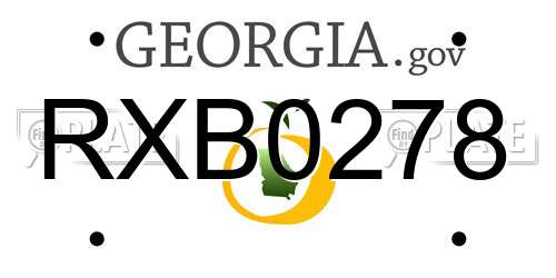 RXB0278 Georgia License Plate