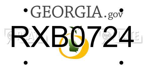 RXB0724 Georgia License Plate