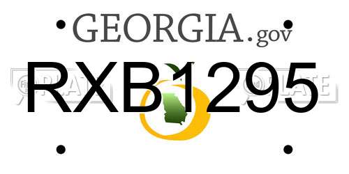 RXB1295 Georgia License Plate