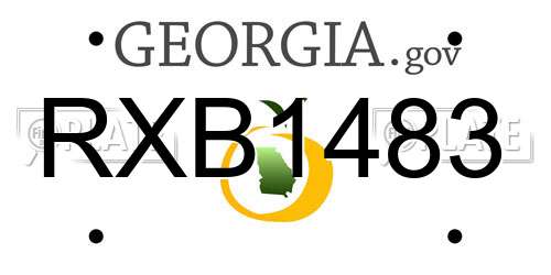 RXB1483 Georgia License Plate