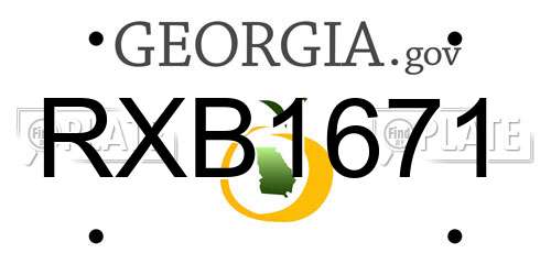 RXB1671 Georgia License Plate