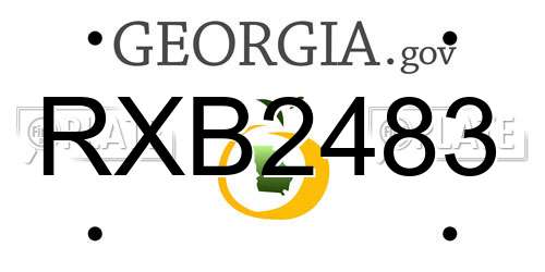 RXB2483 Georgia License Plate