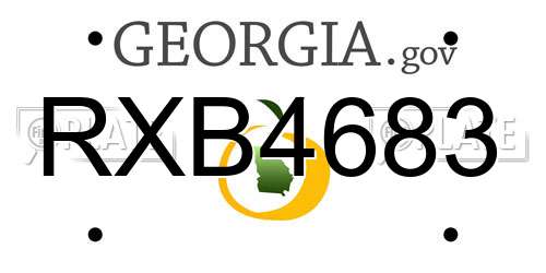 RXB4683 Georgia License Plate
