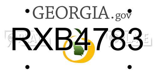 RXB4783 Georgia License Plate