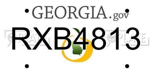 RXB4813 Georgia License Plate