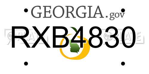 RXB4830 Georgia License Plate