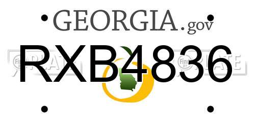 RXB4836 Georgia License Plate