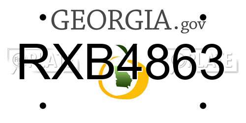 RXB4863 Georgia License Plate