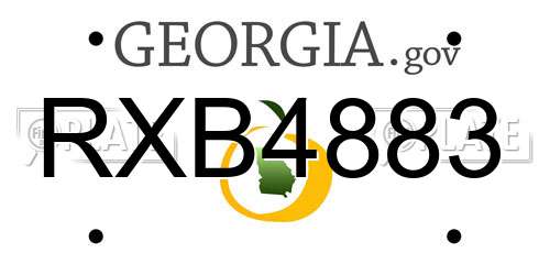 RXB4883 Georgia License Plate