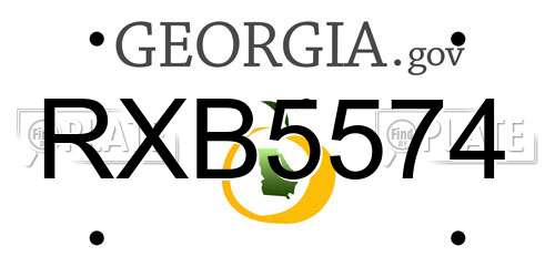 RXB5574 Georgia License Plate