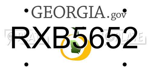 RXB5652 Georgia License Plate