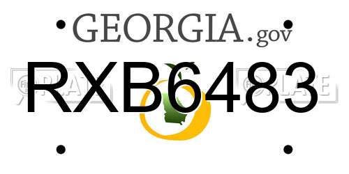 RXB6483 Georgia License Plate
