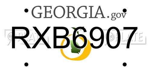 RXB6907 Georgia License Plate