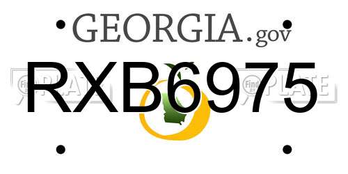 RXB6975 Georgia License Plate