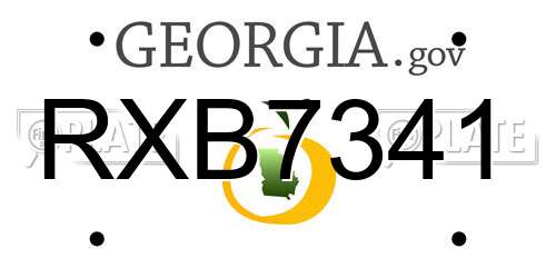 RXB7341 Georgia License Plate