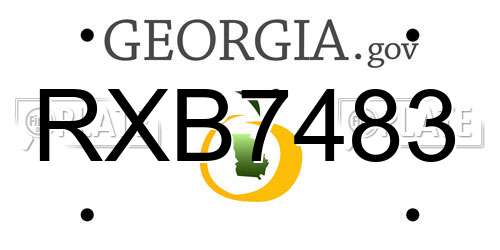 RXB7483 Georgia License Plate