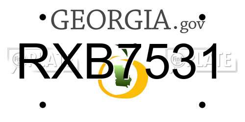 RXB7531 Georgia License Plate